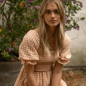 Rhett checkered midi dress